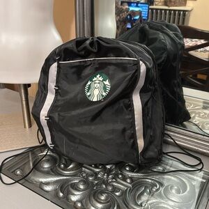Starbucks Black Drawstring Bag